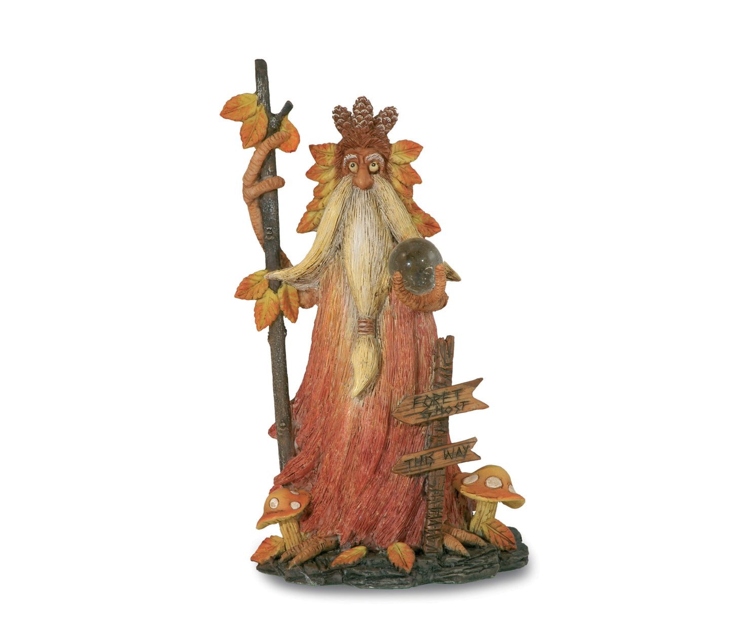 Orig."Waldgeist" mit Kugel & Stab/Schild 15 cm