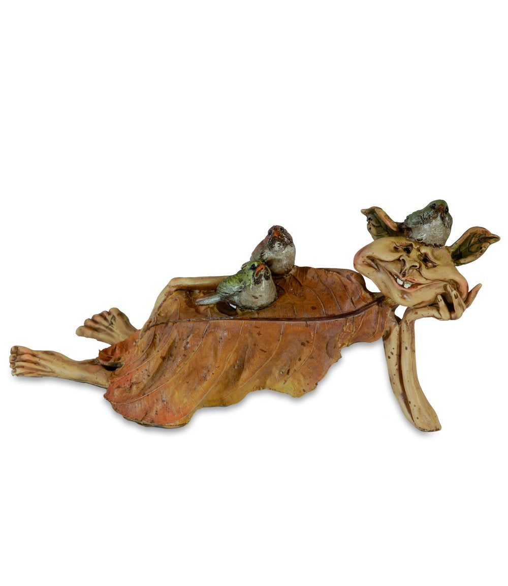 Nature Troll dei boschi con uccellino, 20,5cm