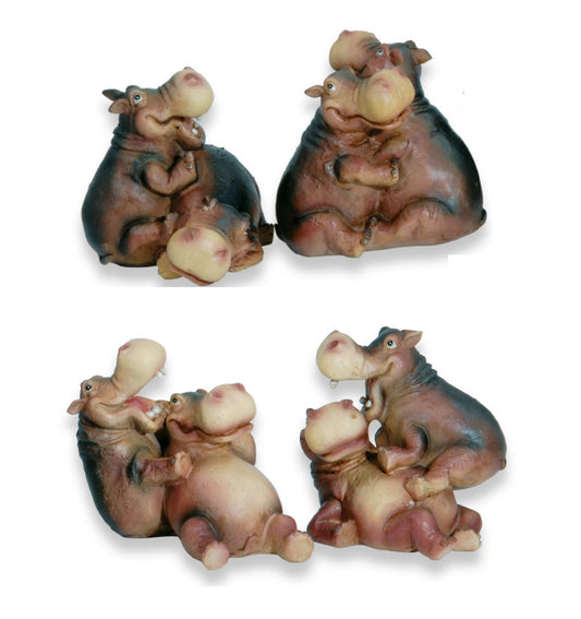 Allegri animali Hippos coppia, 7cm, 4 pezzi