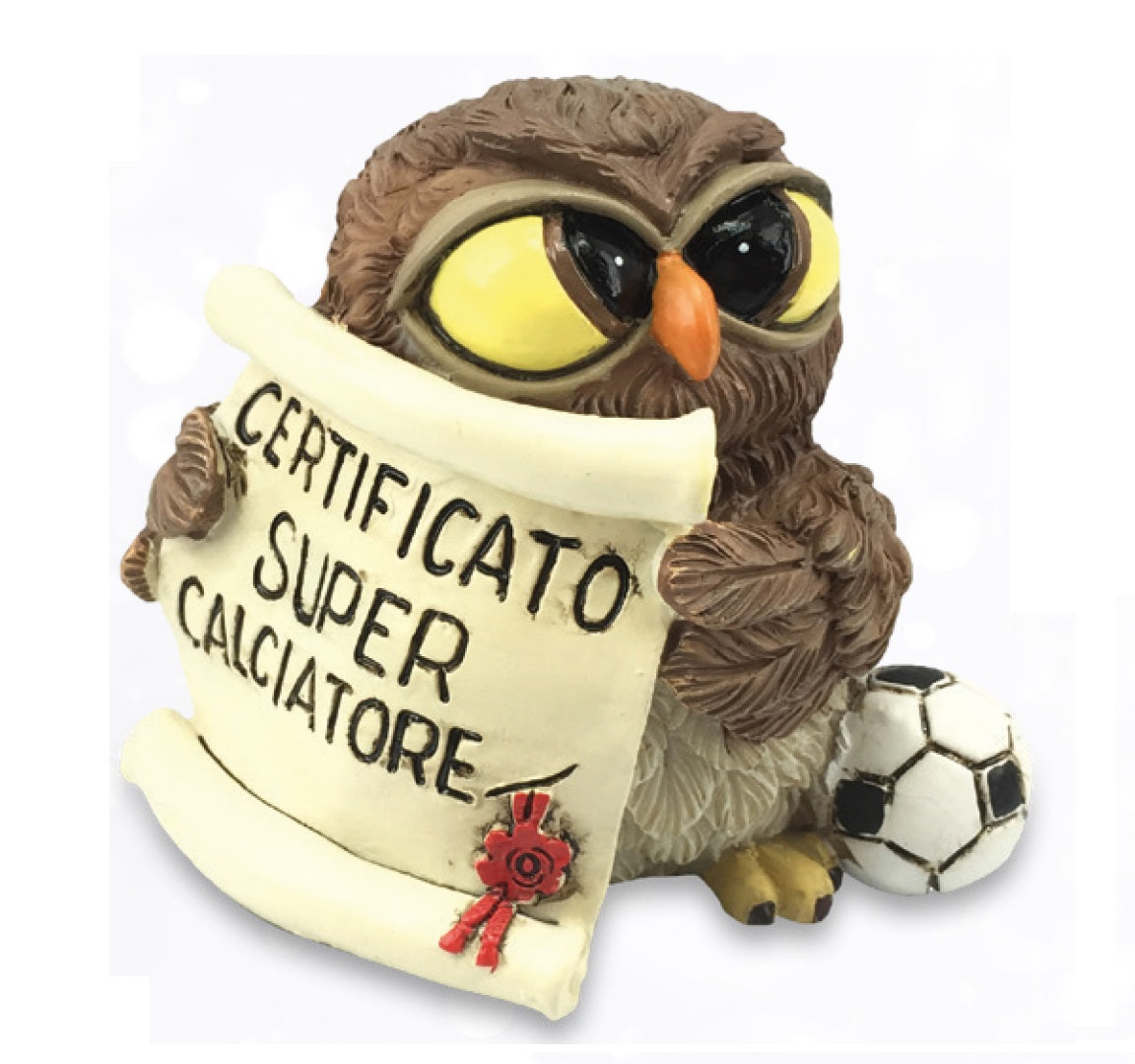 Gufo Certificato Super Calciatore 6,5cm, Funny Gufi