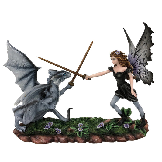 Fata RITA lottando  con drago 21cm, Fairy Land